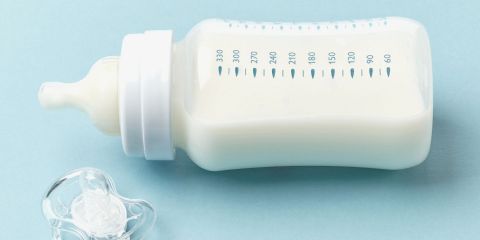 Plastic baby milk bottle