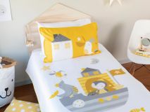 Purdy the Penguin Organic Kids Bedding aerial profile